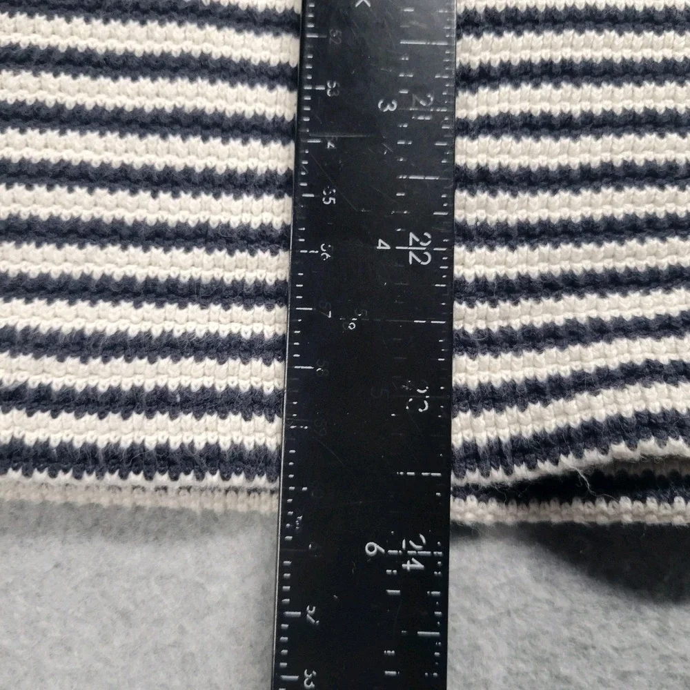 Tory Burch Sweater Women's XSmall Striped V-neck Pullover 3/4 Sleeve Cotton‎